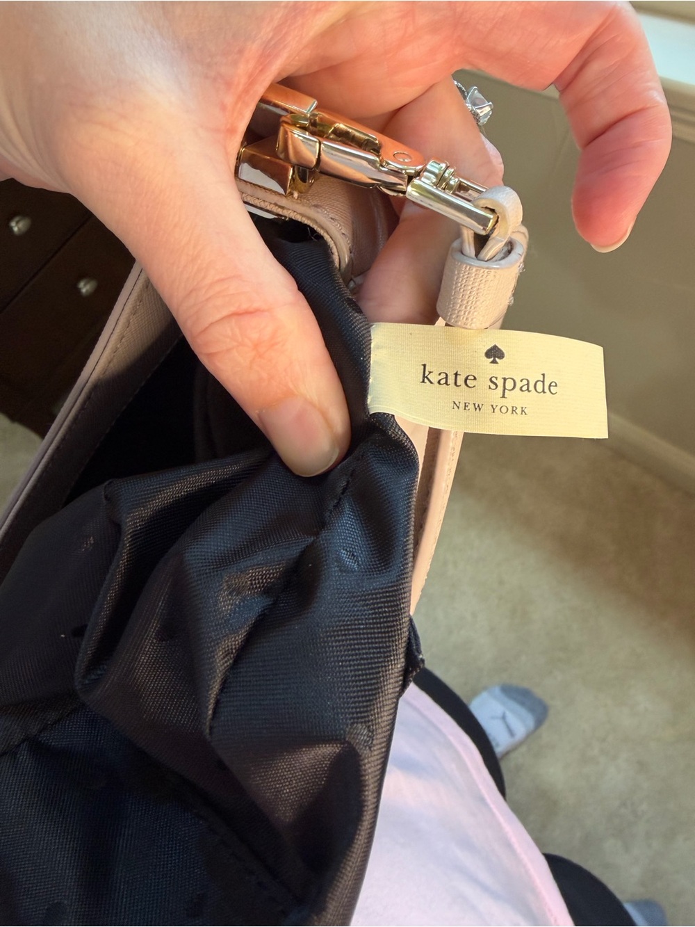 Kate Spade Heritage Make It Mine Byrdie Crossbody Dusty Pink Saffiano Leather - Picture 10 of 17